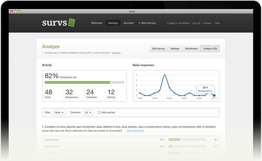 Survs New Interface